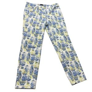Talbots‎ Slim Ankle Jeans Womens Size 10 Chinoiserie Print Chic Preppy Coastal